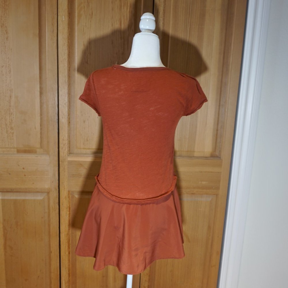 💚 ANTHROPOLOGIE | 9-HI5 STCL Rust Short Sleeve Peplum Tier Top (XS) - Picture 8 of 10